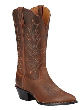 ARIAT Women’s 10 Heritage R Toe Western Boots Distressed Brown Coastal Cowgirl